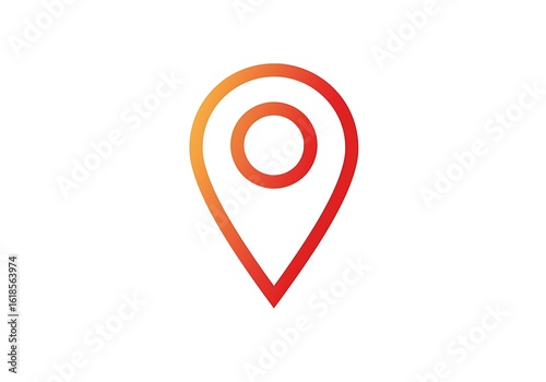 Orange and yellow gradient location pin icon isolated on white background Free Download Orange and yellow gradient location pin icon isolated on white background - GFXLoad