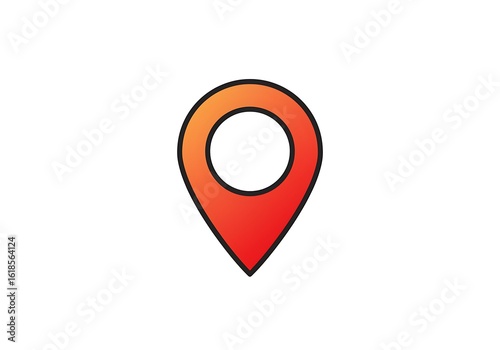 Red and orange gradient location pin icon isolated on white background Free Download Red and orange gradient location pin icon isolated on white background - GFXLoad