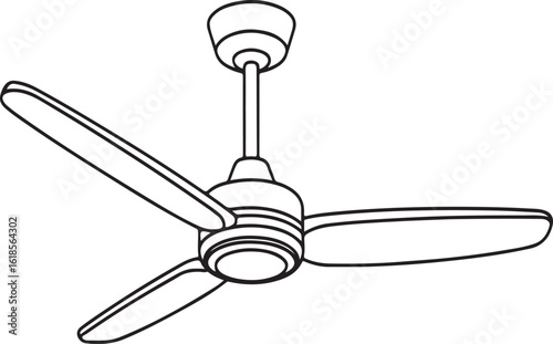 Modern three blade ceiling fan blades motor