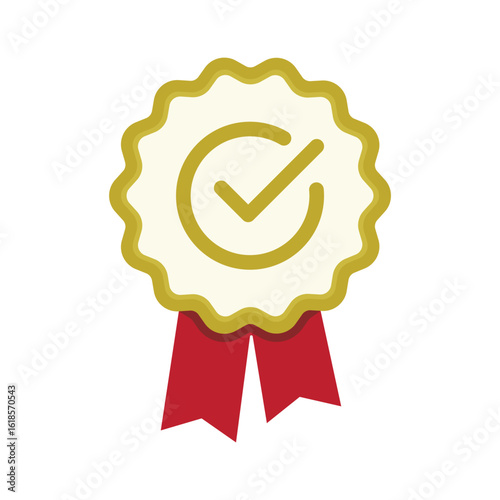 Verified medal icons collection. Approved or certified badge medal symbol. Approval check sign. Containing quality, brand, stamp, inspector checking, award, reward, winner, prize. Vector illustration
