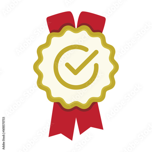 Verified medal icons collection. Approved or certified badge medal symbol. Approval check sign. Containing quality, brand, stamp, inspector checking, award, reward, winner, prize. Vector illustration