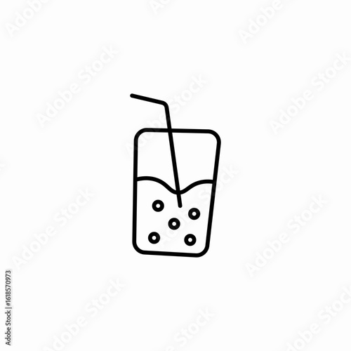 bubbly drink straw icon sign vector