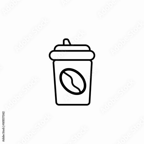 coffee bean cup icon sign vector