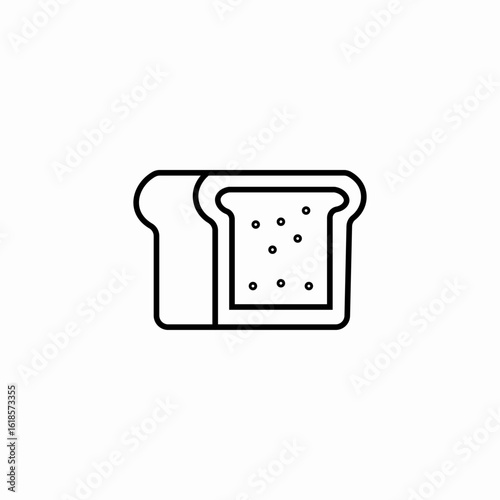 sliced bread loaf icon sign vector