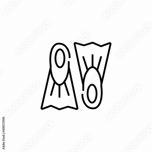 swimming flippers equipment icon sign vector