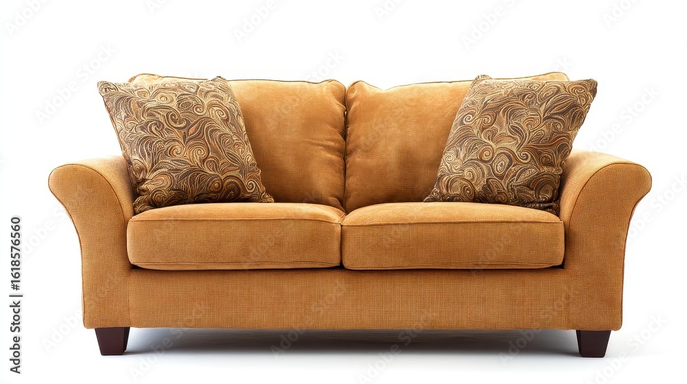 Fototapeta premium A couch with a pillow and pillows on it