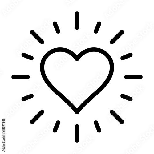 Heart shines icon. Sparkling love symbol. Containing integrity, trust, passion, valentine, honesty, culture, and commitment signs vector illustration.