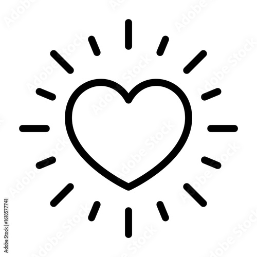 Heart shines icon. Sparkling love symbol. Containing integrity, trust, passion, valentine, honesty, culture, and commitment signs vector illustration.