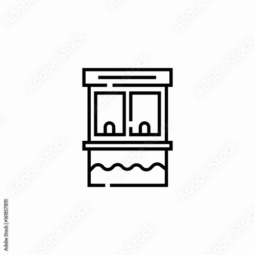 beach shack window icon sign vector