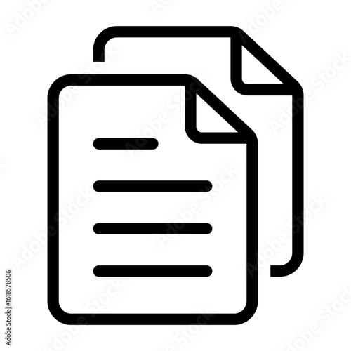 Document icon collections in line style. Office document video symbol collection. Containing papers, folder, archive sign vector illustration