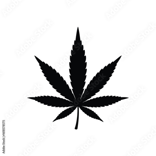 Vector illustration of cannabis leaf icon isolated on white background