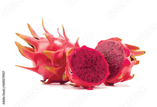 dragon fruit isolated on white background