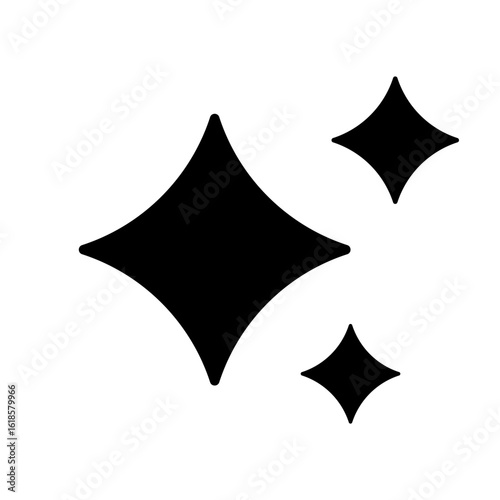 Sparkling star icons in flat style. Artificial Intelligence symbol. Ai generated, Digital brain, media, multimedia, buttons, folder, doc element for app, website, interface signs vector illustration