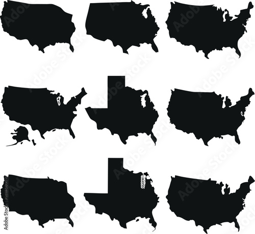 Black and white vector map of Austria, a detailed European country illustration with isolated borders