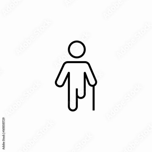 person crutch walking icon sign vector