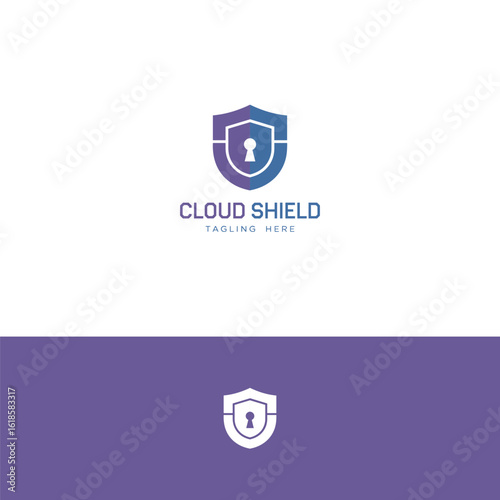 Cloud shield logo design template