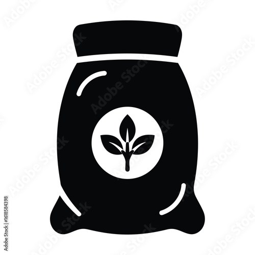 Vector illustration of bag of fertilizer isolated on white background