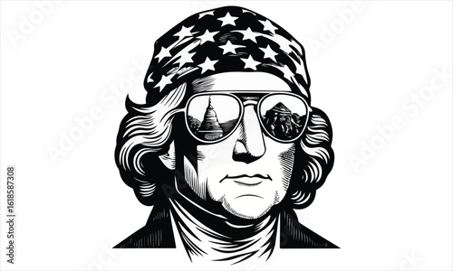 Patriotic Founding Father Art – Cool George Washington & Jefferson USA Graphics