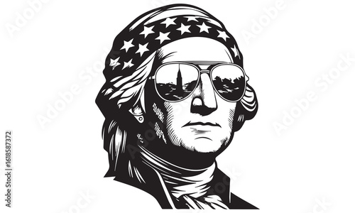 Patriotic Founding Father Art – Cool George Washington & Jefferson USA Graphics