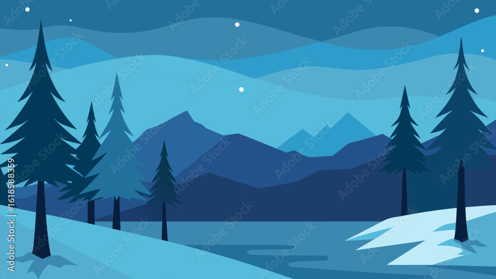 Fototapeta premium Admire the quiet stillness of a boreal forest in winter creating a serene and pristine landscape