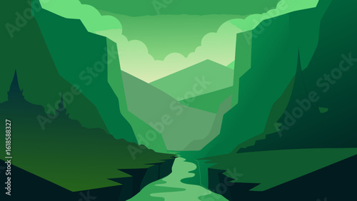 Discover the quiet solitude of a deep mossy canyon creating a tranquil and untouched natural retreat