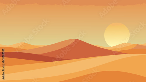 Explore the quiet stillness of a vast empty desert at sunset creating a peaceful dramatic vista