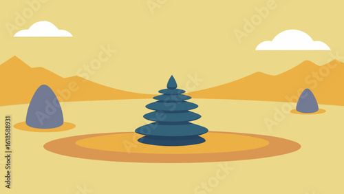 Witness the serene beauty of a Japanese Zen garden with raked sand creating a peaceful retreat