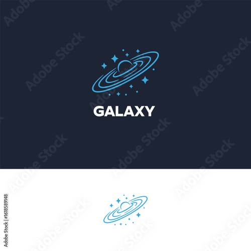 Galaxy vector logo design template
