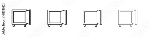 Open safe icon. Thin line icon for website design and development, app development.