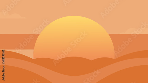 Witness the soft warm glow of a sunrise on a misty morning creating a serene and beautiful scene