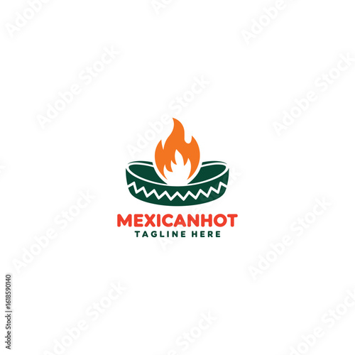 Mexican hat fast food logo design template