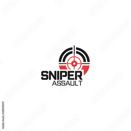 Sniper vector logo design template