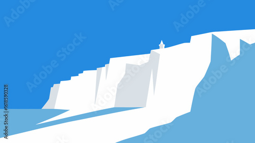 Admire the stark beauty of a pure white chalk landscape with impressive cliffs and forms