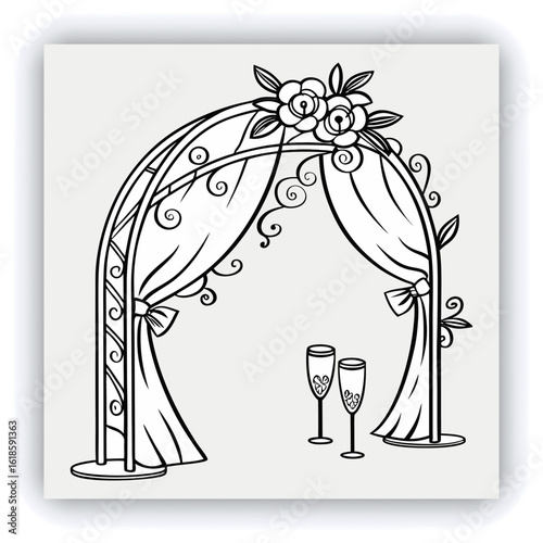 Red and gold theater curtains, richly detailed, are depicted. The curtains are a deep red with sections of rich gold. Pleats and folds of the fabric are meticulously rendered, giving a sense of drap
