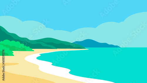 The Tranquil Scene of a Secluded Beach with Turquoise Water