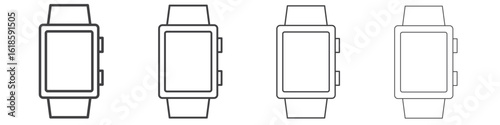 Smartwatch icon. Thin line icon for website design and development, app development.