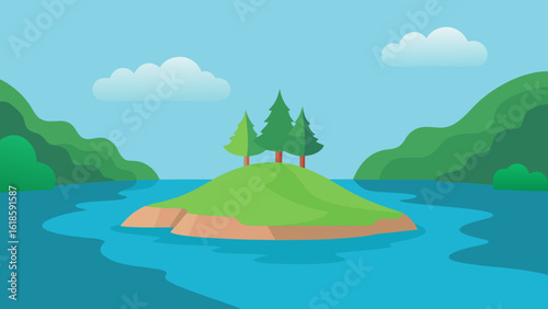 The Tranquil Scene of a Small Secluded Inlet Calm Water