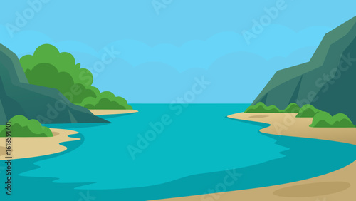 The Tranquil Surface of a Secluded Cove with Peaceful Waters