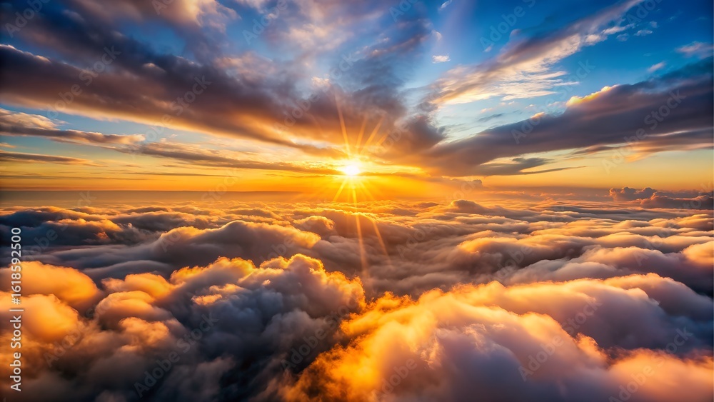 Fototapeta premium Sunlight breaking through clouds