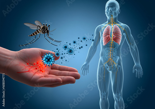 West Nile Virus Entering Human Nervous System via Mosquito Vector