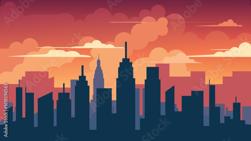 Witness the city sky with streaks of clouds catching the light