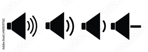 Speaker Set Icon. Sound Icon. volume icon vector illustration