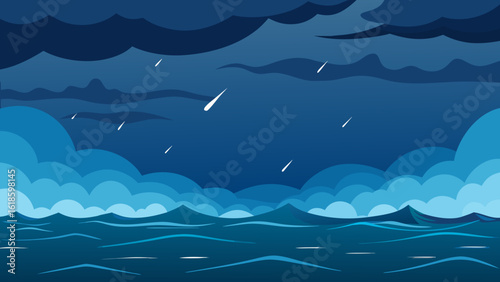 Experience the endless expanse of the ocean during a powerful storm