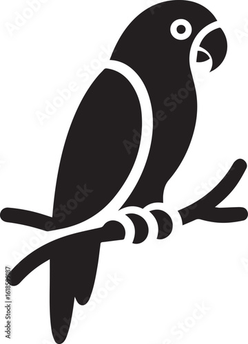 Bird Parrot Logo Vector Black Silhouette Illustration