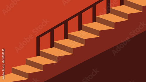 Artistic Pattern of Shadows Cast by a Staircase on a Wall