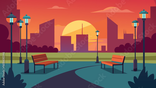 Stunning Aerial View of a Citys Street Grid at the Golden Hour