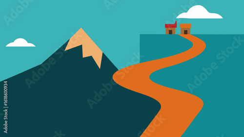 Impactful Aerial View of a Mountain Road with Recent Landslide