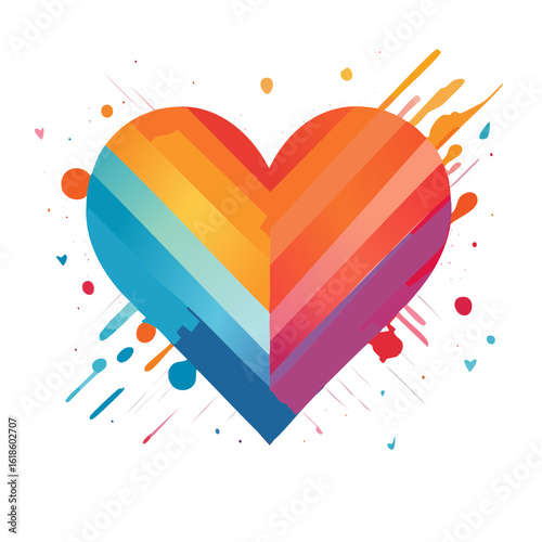 Watercolor Style Colorful H...