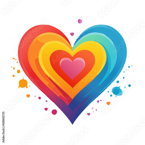 Watercolor Style Colorful H...