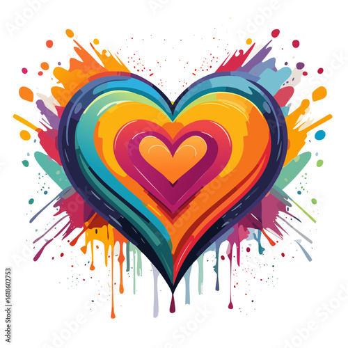 Colorful Graffiti Heart Ico...